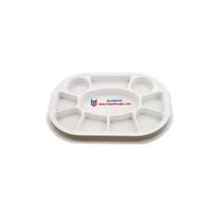 10 Compartments Plastic Plate Oval