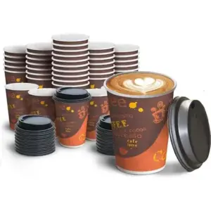 250ml coffee cup (moonray) with lid-pack of 50pcs