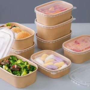 1000ML PAPER KRAFT  RECTANGULAR  FOOD CONTAINER 50PCS