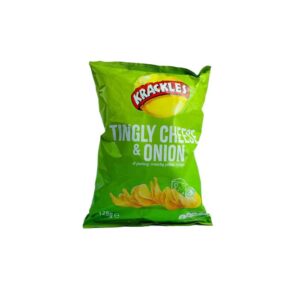 Krackles Tingly Cheese & Onion Flavour Crisps – 30g - Image 1