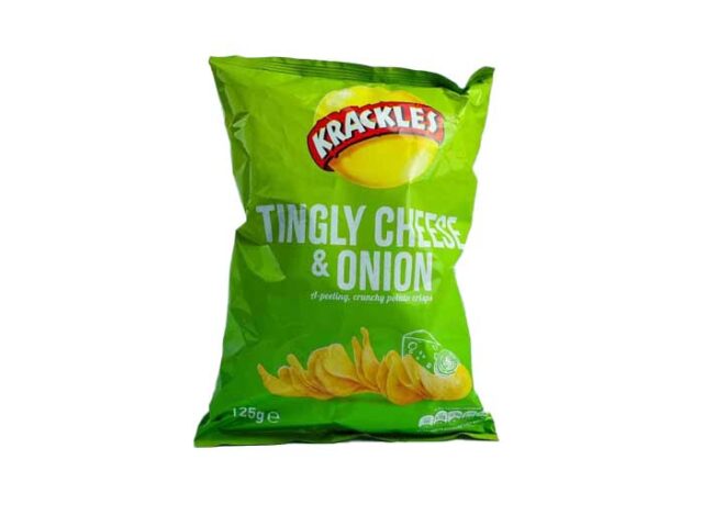 Krackles Tingly Cheese & Onion Flavour Crisps – 30g