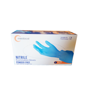Large Powder Free Blue Nitrile Gloves - Image 1