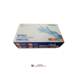 Medium Powder Free Blue Nitrile Gloves - Image 1
