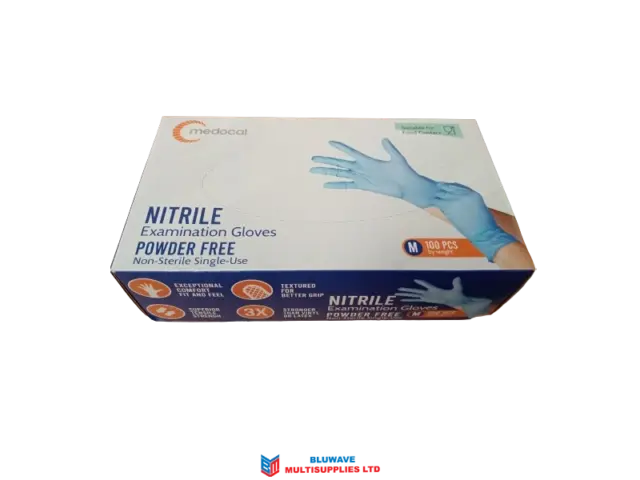 Medium Powder Free Blue Nitrile Gloves