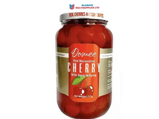 Domee Red Maraschino Cherry stem 727g