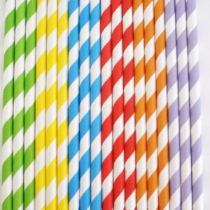 coloured paper straws 10x24mm tops pkt - Image 1