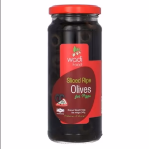 WADI PITTED BLACK OLIVES 340G
